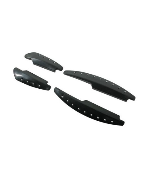 Set kit 4 salvaporta adesivi in plastica inserti cromati 125 80mm per auto