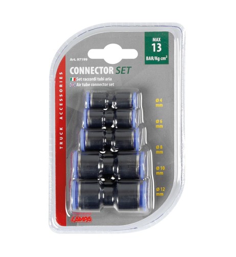 Set raccordi tubi aria 5pz 4 6 8 10 12mm