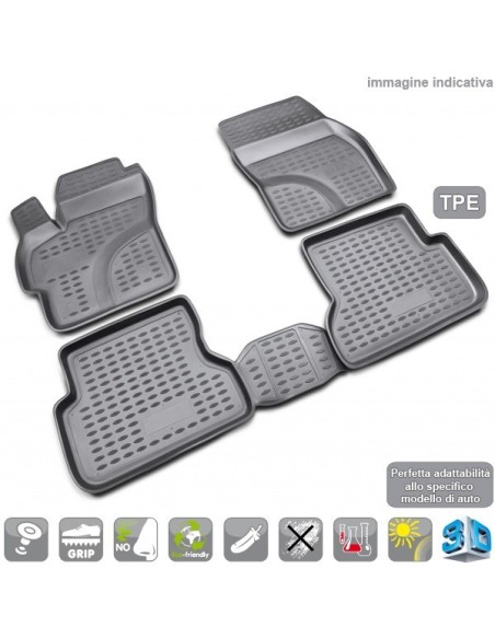 Set tappetini su misura TPE 3D antiscivolo Nissan Micra 2003 2010