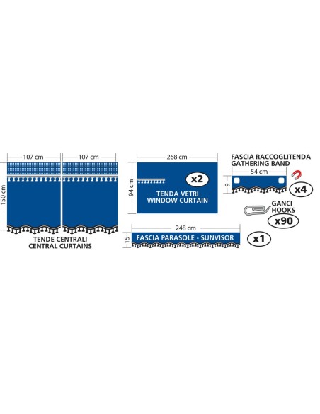 Set Tende completo per camion Microfibra Premiere Panna