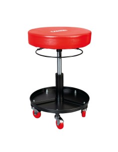 Sgabello da officina rotondo con vassoio portautensili regolabile in altezz