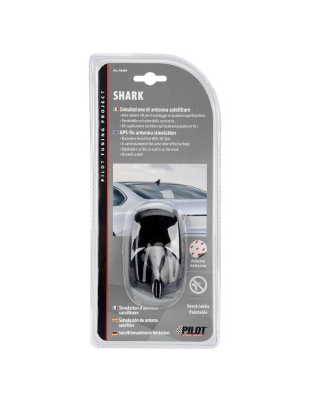 Simulazione antenna satellitare pinna con base adesiva