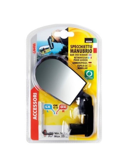 Specchietto per manubrio Bici fissaggio su tubo da 16 7 a 25mm