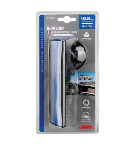 Specchietto retrovisore auto convesso rettangolare 140x45mm