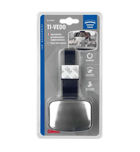 Specchietto retrovisore auto interno grandangolare convesso 80x60mm