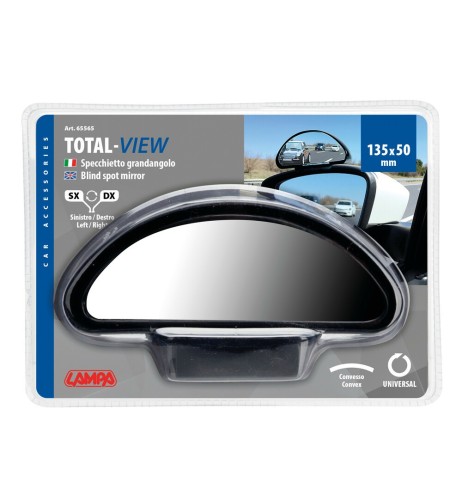 Specchio convesso grandangolo 135x50mm fissaggio a specchietto