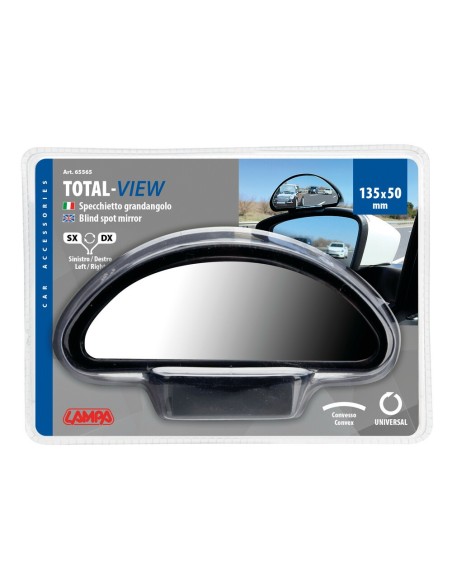 Specchio convesso grandangolo 135x50mm fissaggio a specchietto