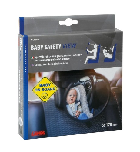 Specchio retrovisore grandangolare rotondo per monitoraggio bimbo a bordo