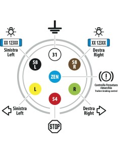 Spina 7 poli 24N in ABS veicoli 24V 2