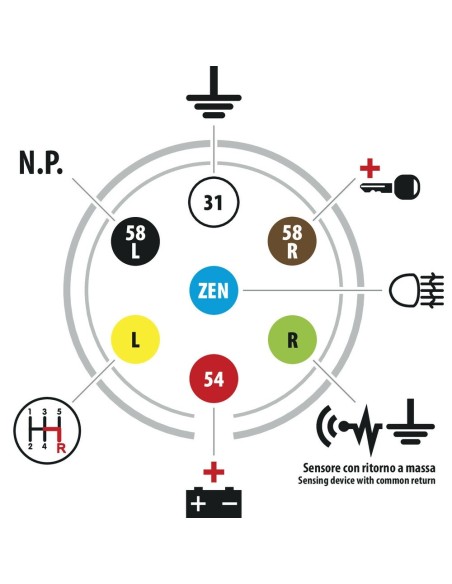 Spina 7 poli 24S in ABS veicoli 24V