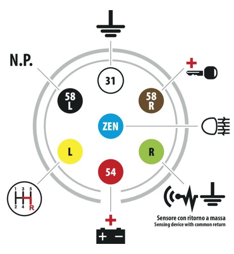 Spina 7 poli 24S in metallo veicoli 24V