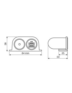 Spinotto presa accendisigari doppia USB 12 24V  2