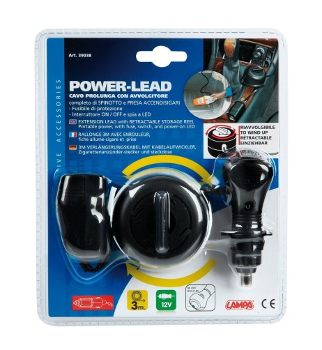 Spinotto presa accendisigari 12V con prolunga 300cm 