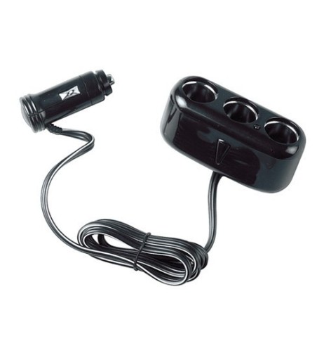 Spinotto presa accendisigari con uscita tripla con prolunga 12 24V 