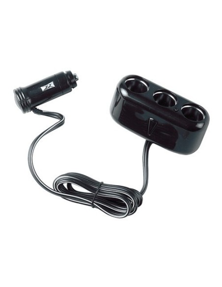 Spinotto presa accendisigari con uscita tripla con prolunga 12 24V 