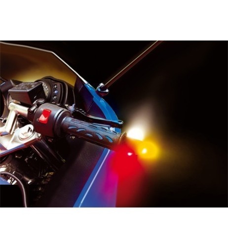 Stabilizzatori manubrio moto carbon con led 12V 17 23mm