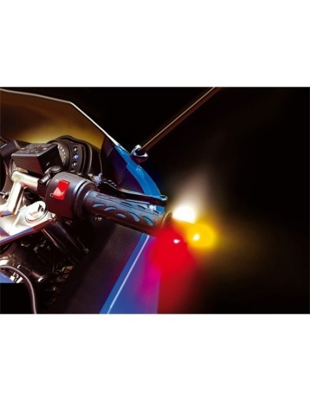 Stabilizzatori manubrio moto carbon con led 12V 17 23mm