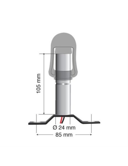 Staffa con perno e spinotto DIN per lampade rotanti attacco tubolare Fix 