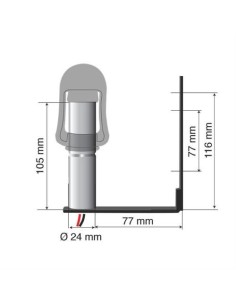 Staffa con perno e spinotto DIN per lampade rotanti attacco tubolare Fix  2