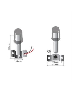 Staffa con perno e spinotto DIN per lampade rotanti attacco tubolare Fix  2