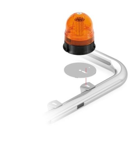 Staffa rotonda inox per lampade rotanti 145mm