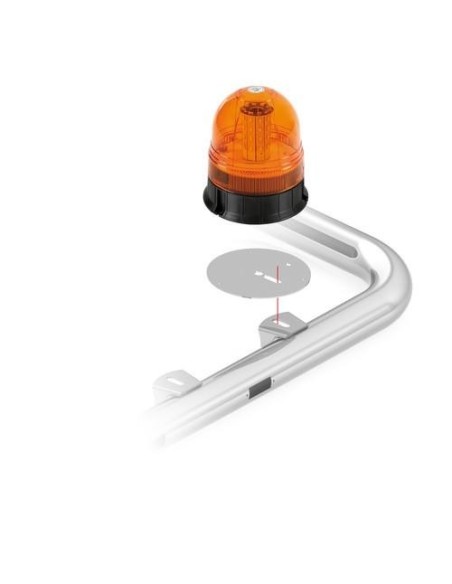 Staffa rotonda inox per lampade rotanti 145mm