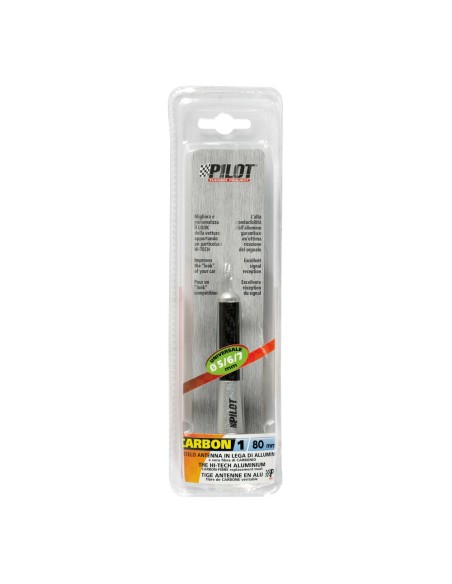 Stelo antenna sportiva auto in carbonio 8cm Carbon 1