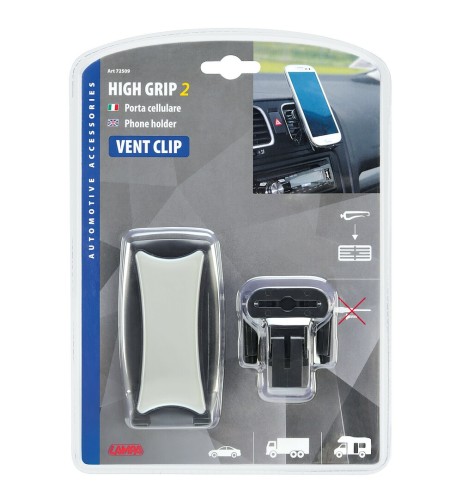 Supporto portatelefono a clip con gel adesivo auto camion camper 
