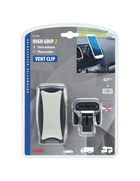 Supporto portatelefono a clip con gel adesivo auto camion camper 