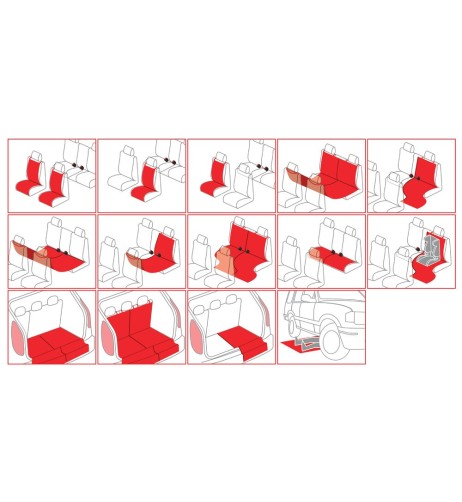 Telo di protezione posteriore per interno auto universale 155x140cm 2 sezio