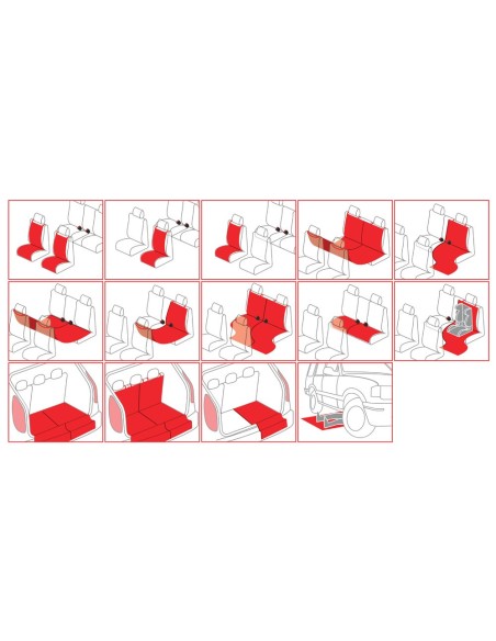 Telo di protezione posteriore per interno auto universale 155x140cm 2 sezio