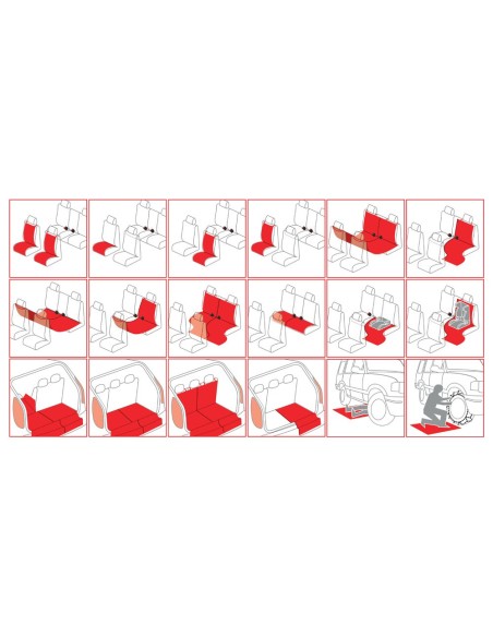 Telo di protezione posteriore per interno auto universale 155x140cm 4 sezio