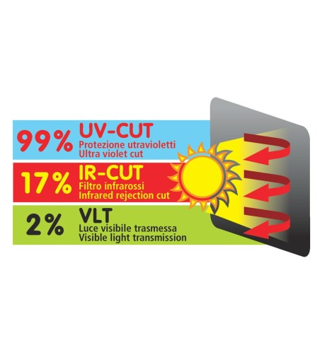 Tendina parasole oscurante atermica 43x34 cm fissaggio statico