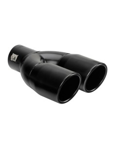 Terminale scarico universale inox black doppio TS 73N 37 60mm