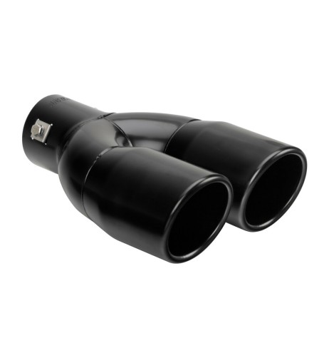 Terminale scarico universale inox black doppio TS 73N 37 60mm