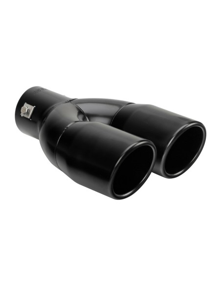 Terminale scarico universale inox black doppio TS 73N 37 60mm