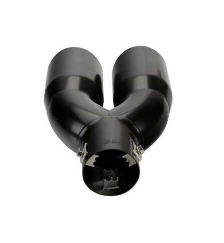 Terminale scarico universale inox black doppio TS 73N 37 60mm