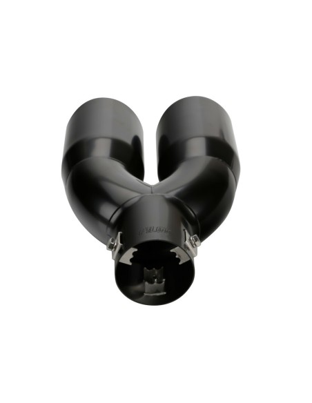 Terminale scarico universale inox black doppio TS 73N 37 60mm