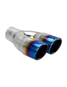 Terminale scarico universale inox blu doppio TS 73B 37 60mm