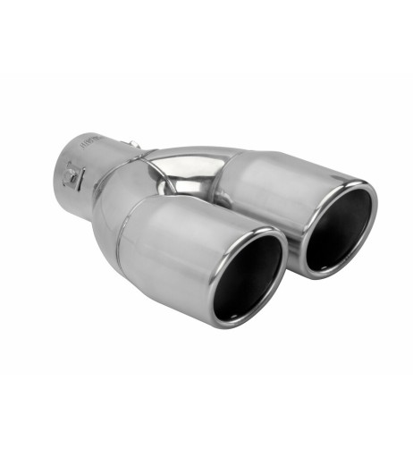 Terminale scarico universale inox doppio TS 73 37 60mm