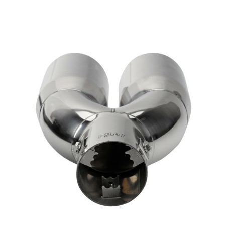 Terminale scarico universale inox doppio TS 73 37 60mm