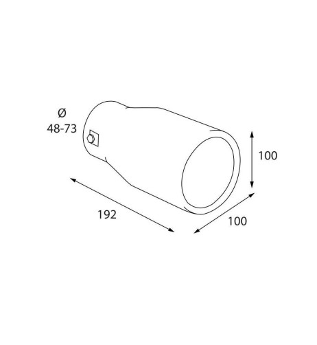 Terminale scarico universale inox singolo TS 72 48 73mm