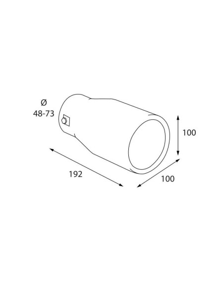 Terminale scarico universale inox singolo TS 72 48 73mm