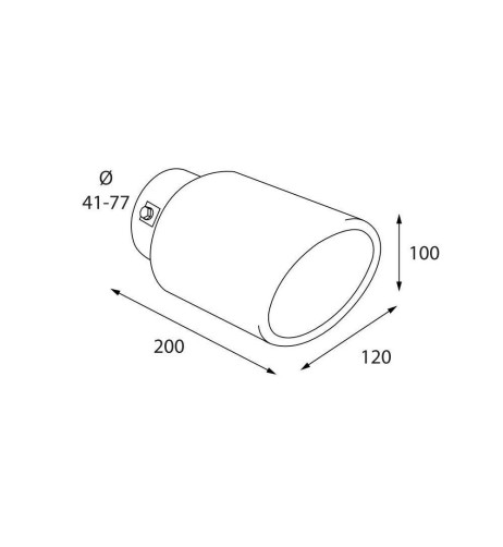 Terminale scarico universale inox singolo TS 78 41 77mm