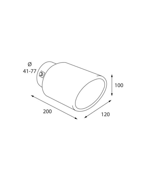 Terminale scarico universale inox singolo TS 78 41 77mm