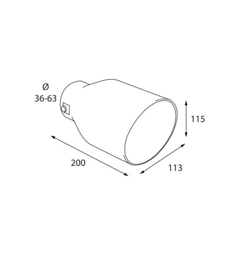 Terminale scarico universale inox singolo TS 79 36 63mm