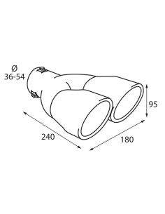 Terminale scarico universale inox doppio TS 22 36 54mm 2