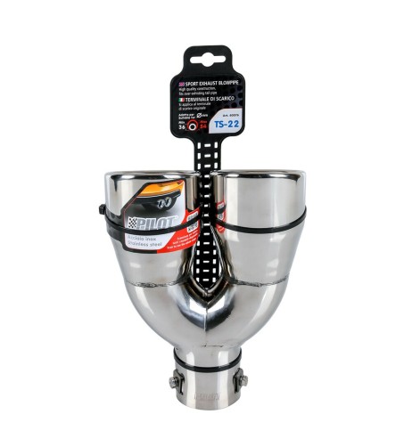 Terminale scarico universale inox doppio TS 22 36 54mm