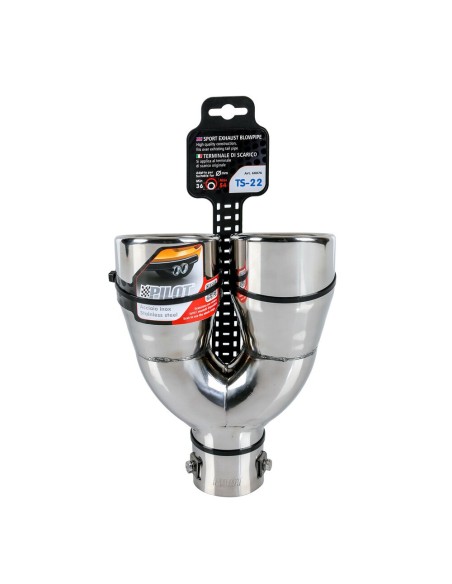 Terminale scarico universale inox doppio TS 22 36 54mm