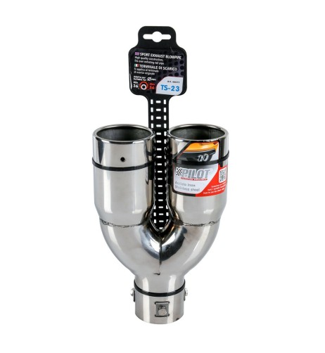 Terminale scarico universale inox doppio TS 23 36 54mm